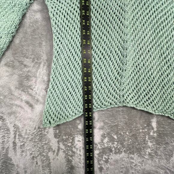 Modern Soul Light Green Open-Knit Sheer Linen Blend Sweater Size Large - Picture 5 of 5
